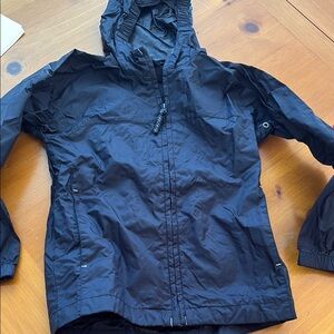 Navy lands end Hooded Windbreaker Jacket medium 5-6 little kids